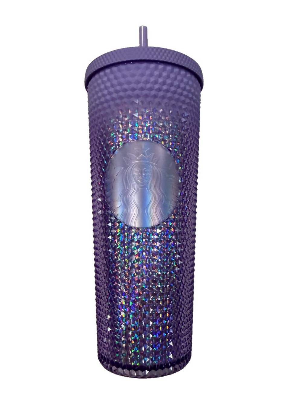 Starbucks 2023 Ombré Iridescent Holiday Purple Lavender Studded Tumbler Cup